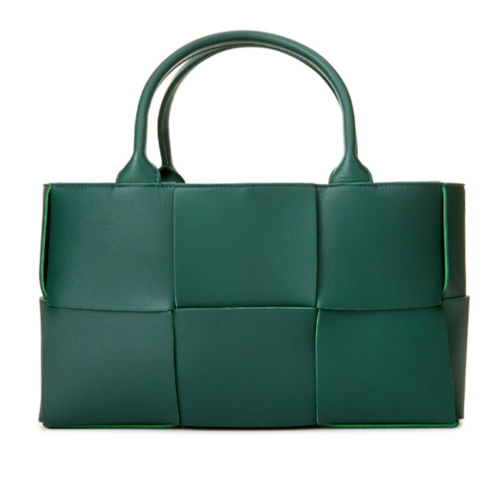 BOTTEGA VENETA Green Leather Tote Arco Bag